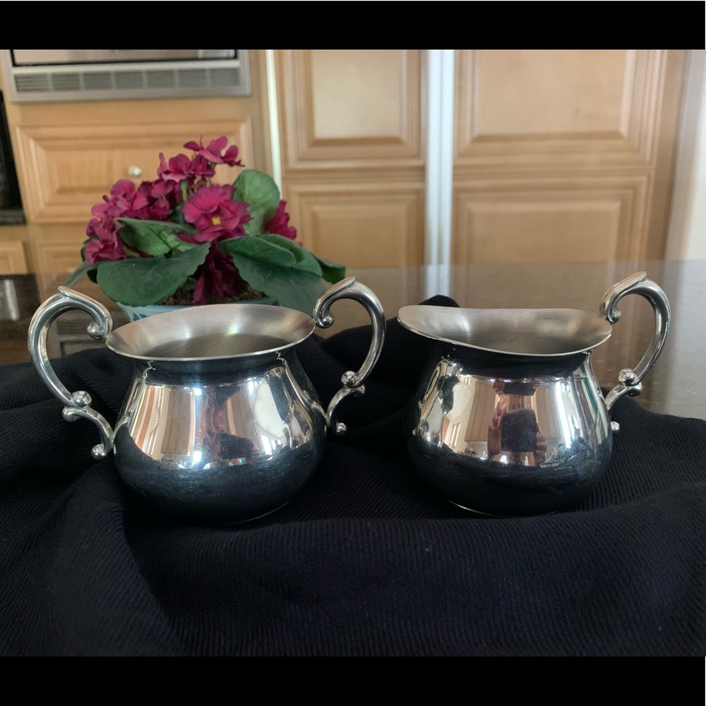 Empire Pewter Creamer & Sugar Bowl